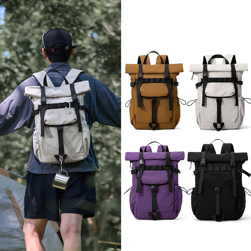 Canvas Backpack Casual - Ransel Pria Baru Model Roll Mouth