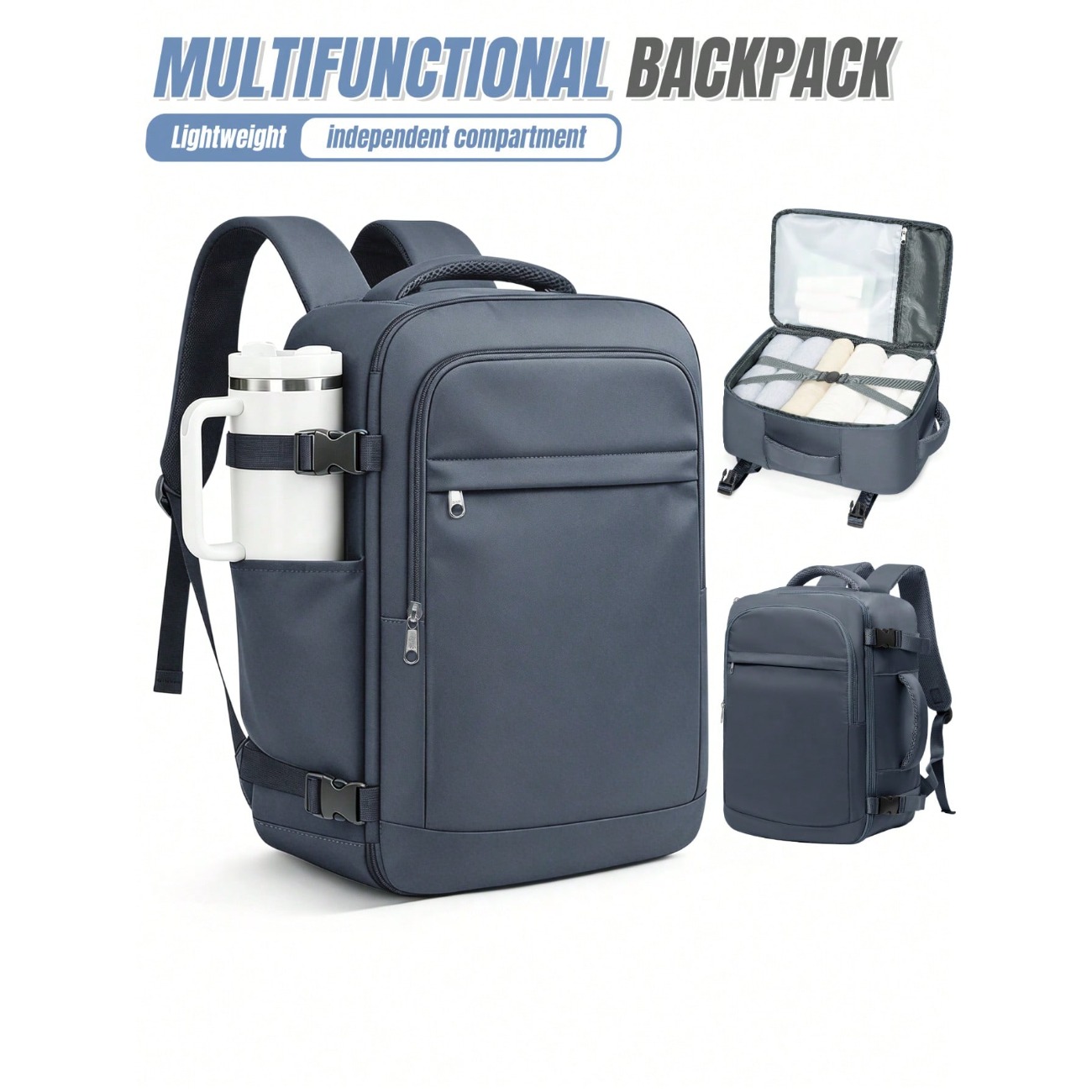 Laptop Backpack 15.6 - Ransel Perjalanan Ringan Berkapasitas Besar, Bahan