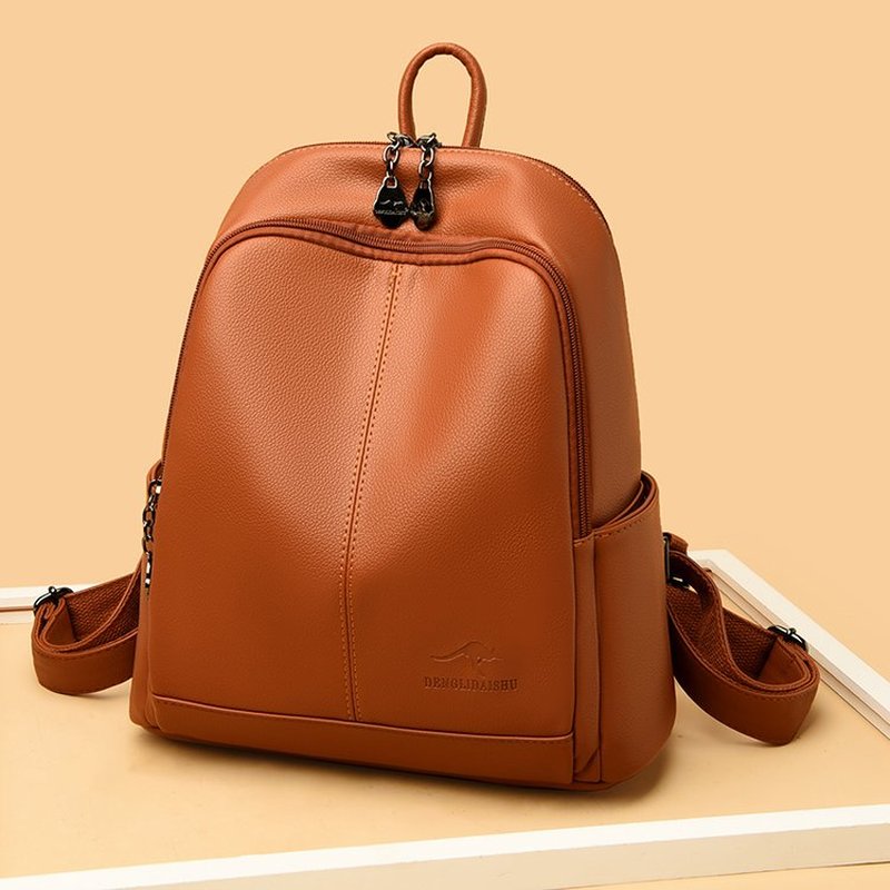 Leather Backpack Vintage - Tas Ransel Perjalanan Kapasitas Besar Kulit