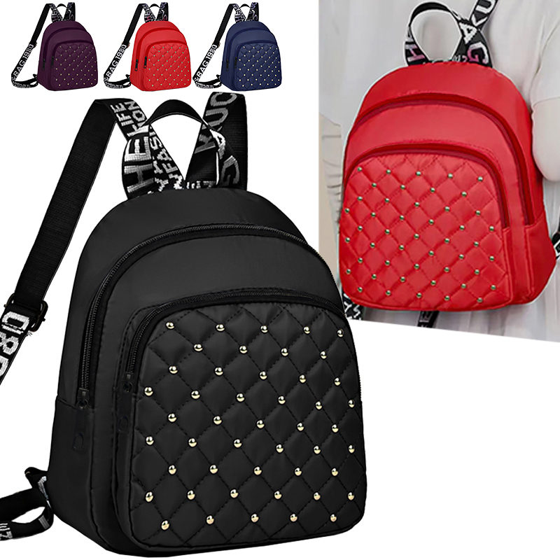 Canvas Backpack Casual - Tas Ransel Bergaya Chic Berhias Stud