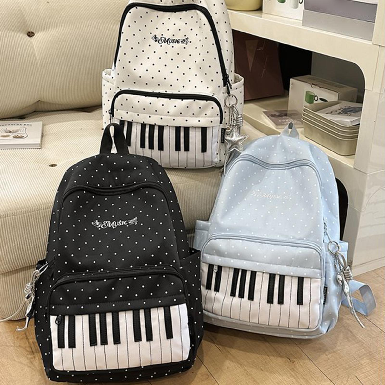 Fashion Backpack Women - Tas Ransel Perjalanan Motif Piano Kapasitas
