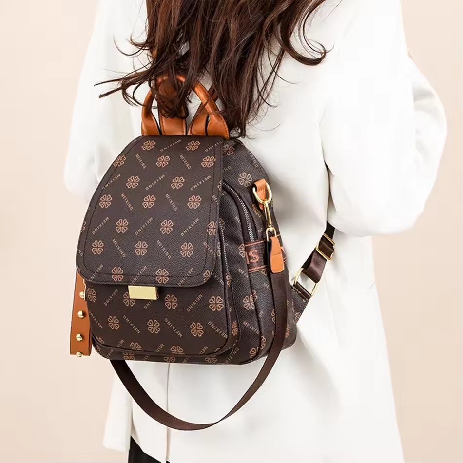 Ransel Wanita Bermotif Retro K - Leather Backpack Vintage ulasan dan harga