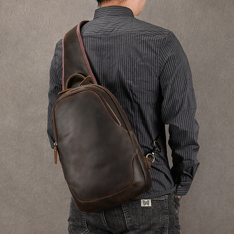 Tas dada kasual ukuran besar,  - Leather Backpack Vintage ulasan dan harga